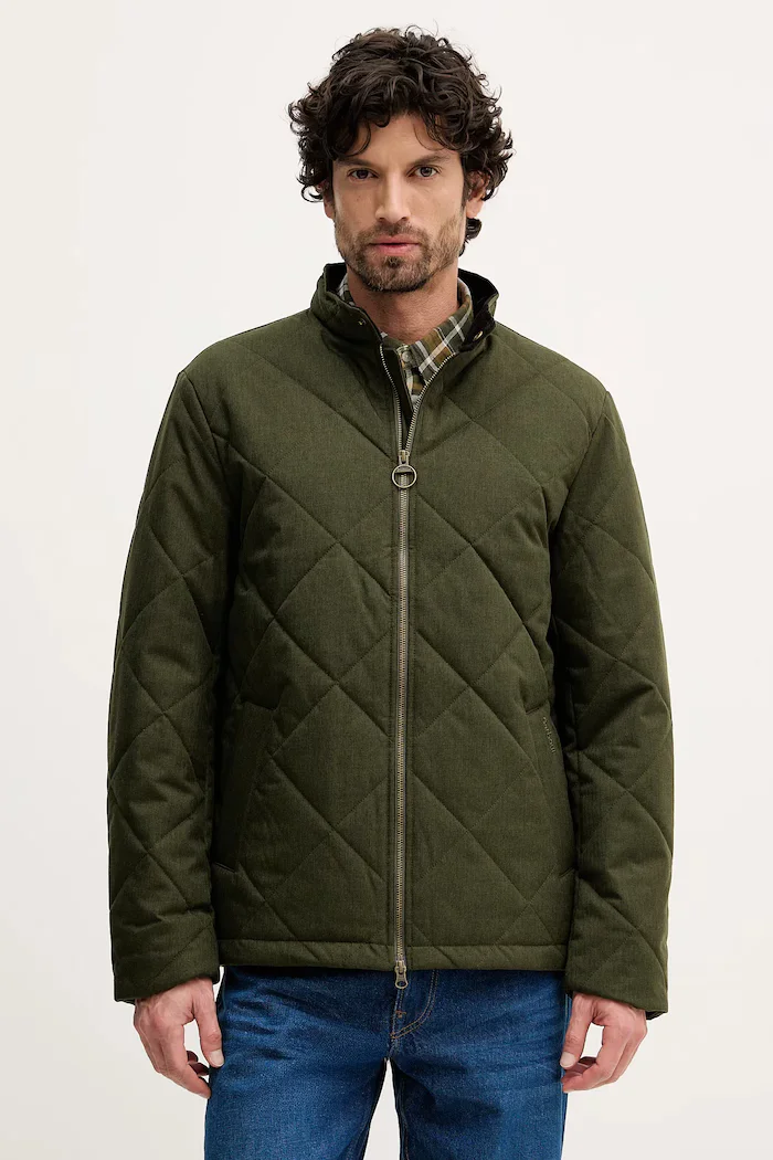 Barbour Яке Harrington в зелено преходен модел MQU1885