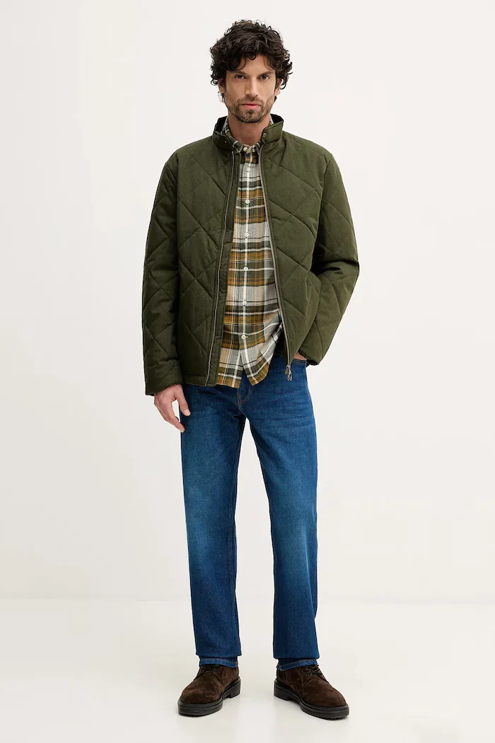 Barbour Яке Harrington в зелено преходен модел MQU1885
