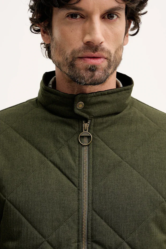 Barbour Яке Harrington в зелено преходен модел MQU1885