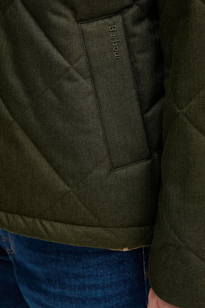 Barbour Яке Harrington в зелено преходен модел MQU1885