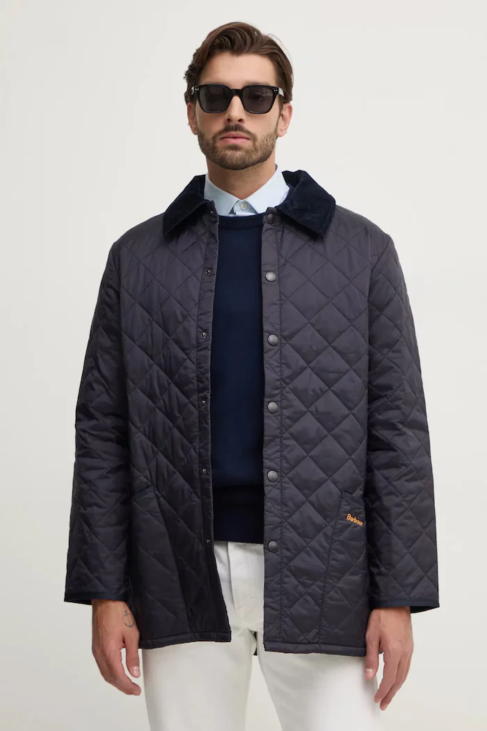 Barbour Яке le Quilt в тъмносиньо преходен модел MQU0001