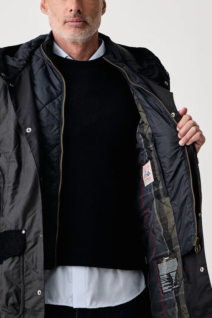 Barbour яке мъжко от памук Beaufort тъмносиньо MWX2582