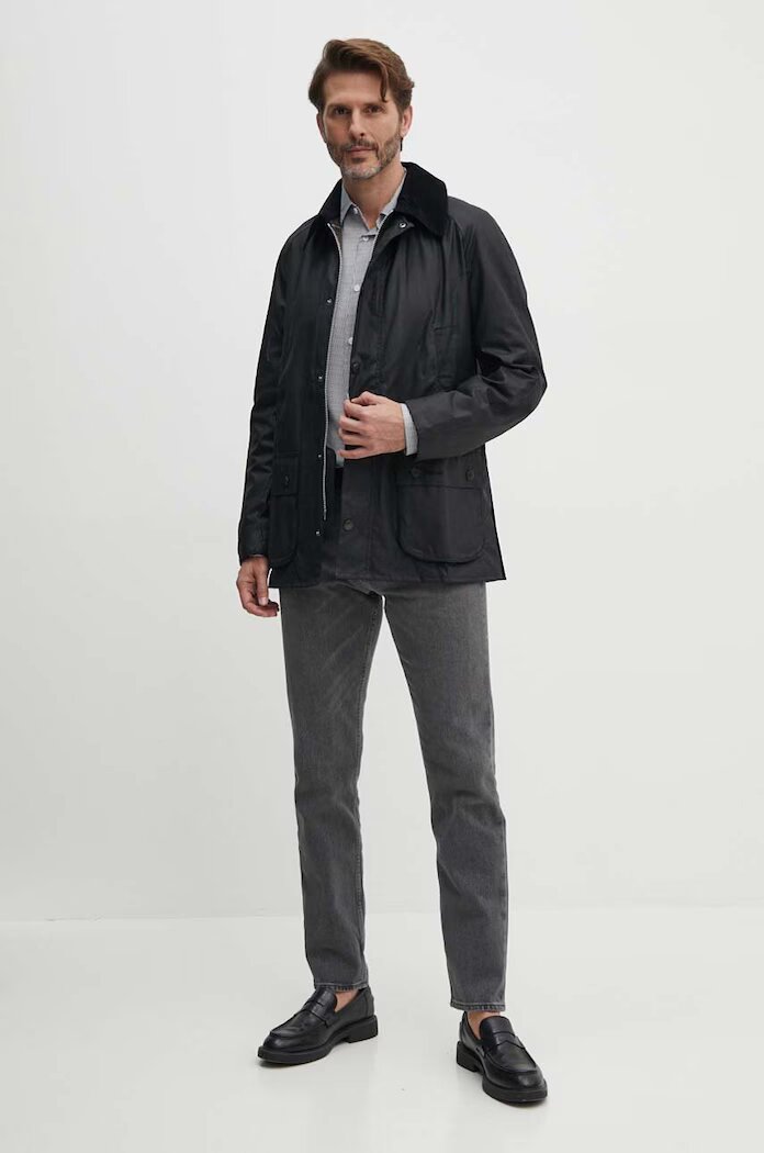 Barbour яке мъжко от восък Ashby Wax Jacket черно MWX0339