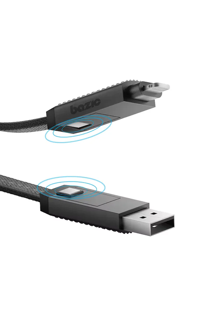 bazic Кабел за зареждане 4в1 (USB-A USB-C USB-C i Lightning) 1 m в черно CBL-GC4N1-BLK100