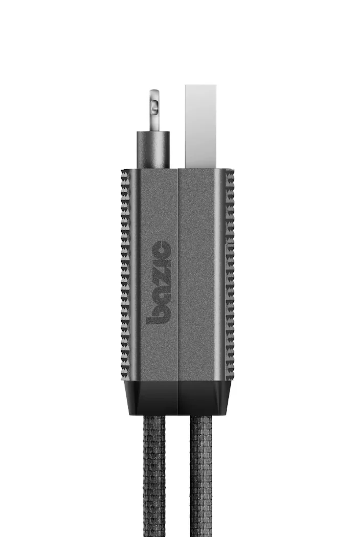 bazic Кабел за зареждане 4в1 (USB-A USB-C USB-C i Lightning) 1 m в черно CBL-GC4N1-BLK100
