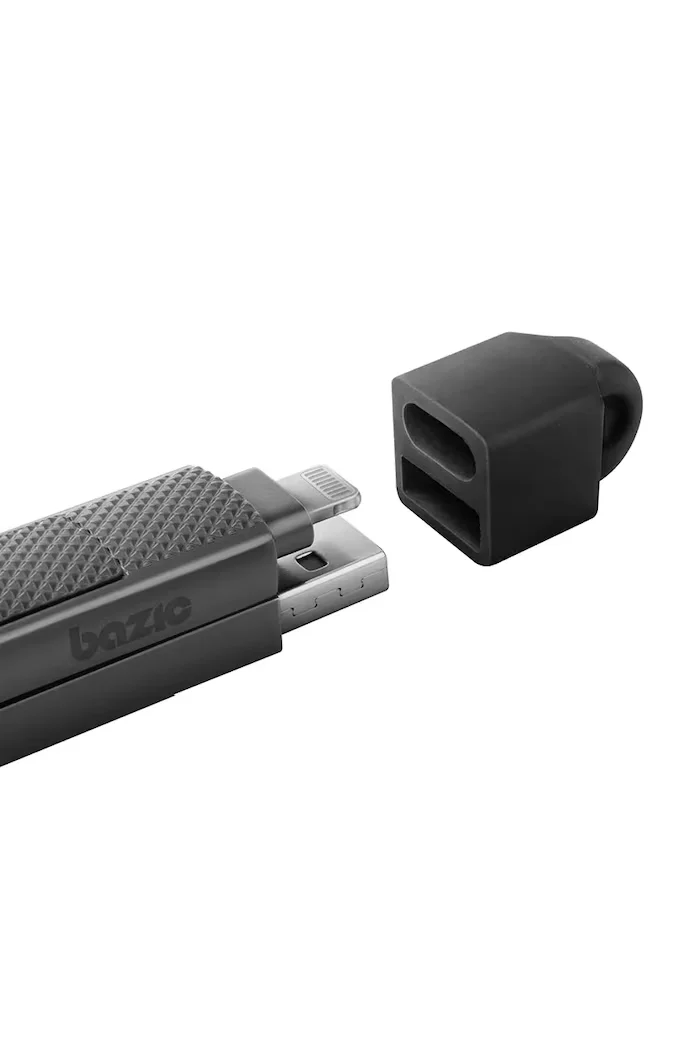 bazic Кабел за зареждане 4в1 (USB-A USB-C USB-C i Lightning) 1 m в черно CBL-GC4N1-BLK100