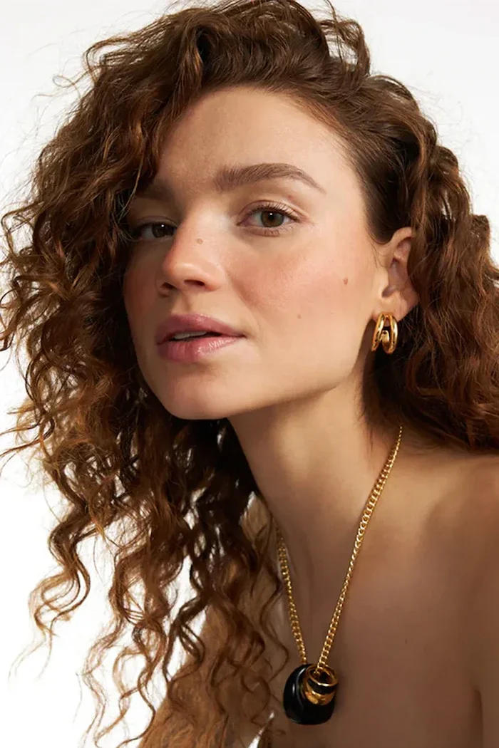 berries обици дамски от позлатено сребро DOUBLE LOOPS Earrings K0004G