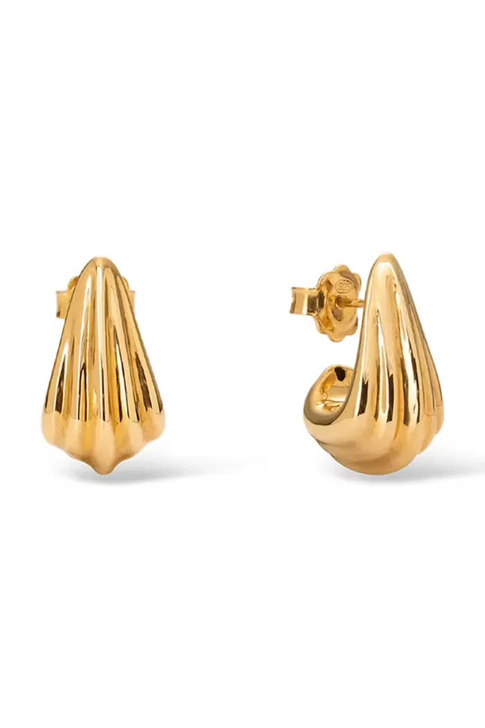 berries обици дамски от позлатено сребро SHELL MINI Earrings K0006G