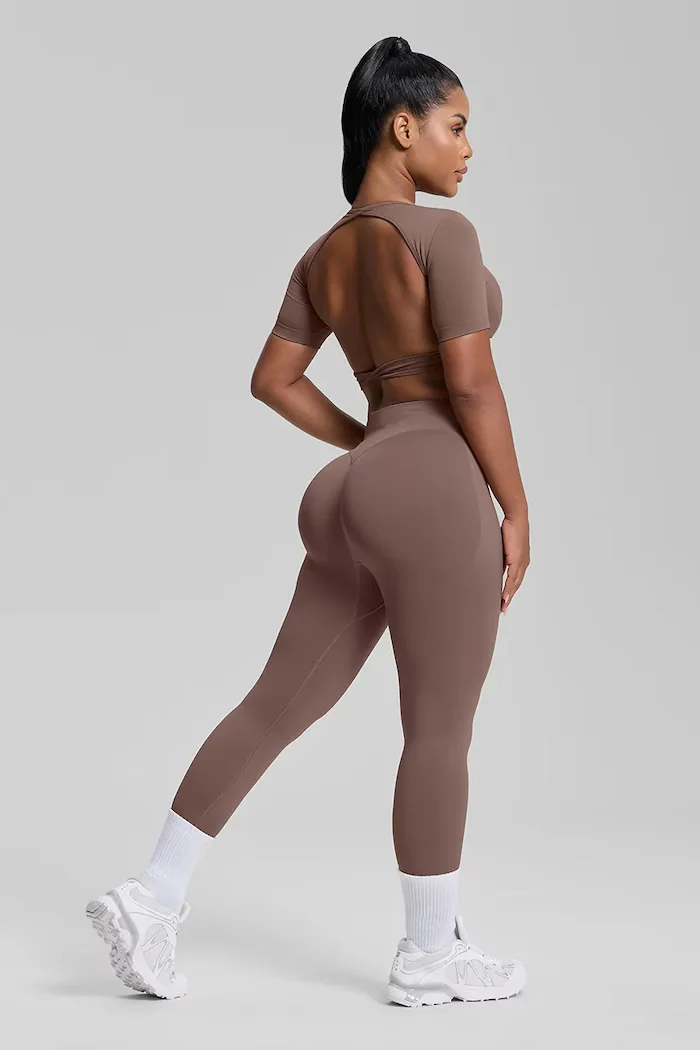 betterme клин за йога дамски Ultrasculpt кафяв с висока талия LEG00040