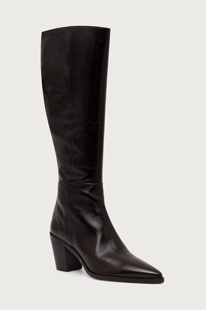 Billi Bi ботуши под коляното дамски от кожа Espresso Marte calf 86 кафяви B1296