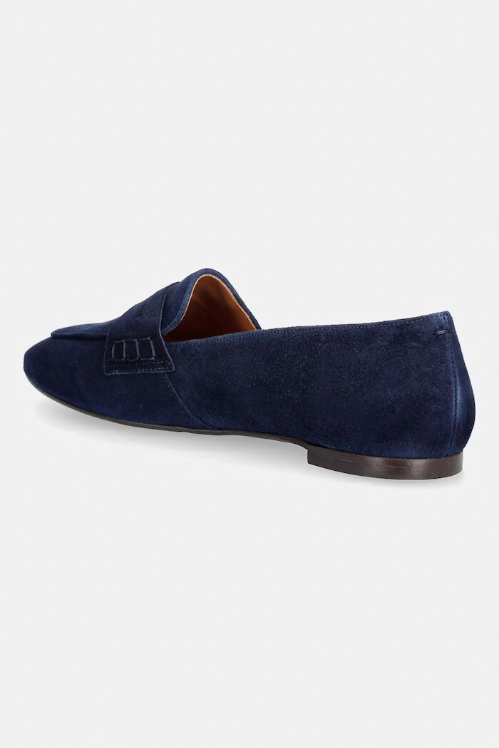 Billi Bi мокасини дамски от велур Blue suede тъмносини A9400