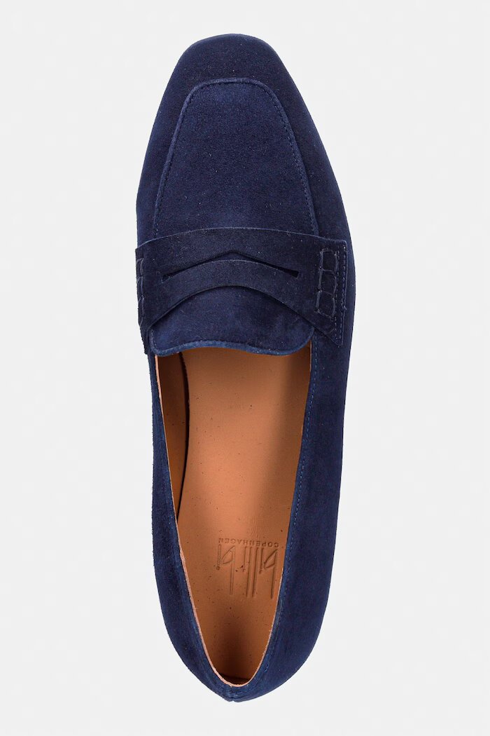 Billi Bi мокасини дамски от велур Blue suede тъмносини A9400