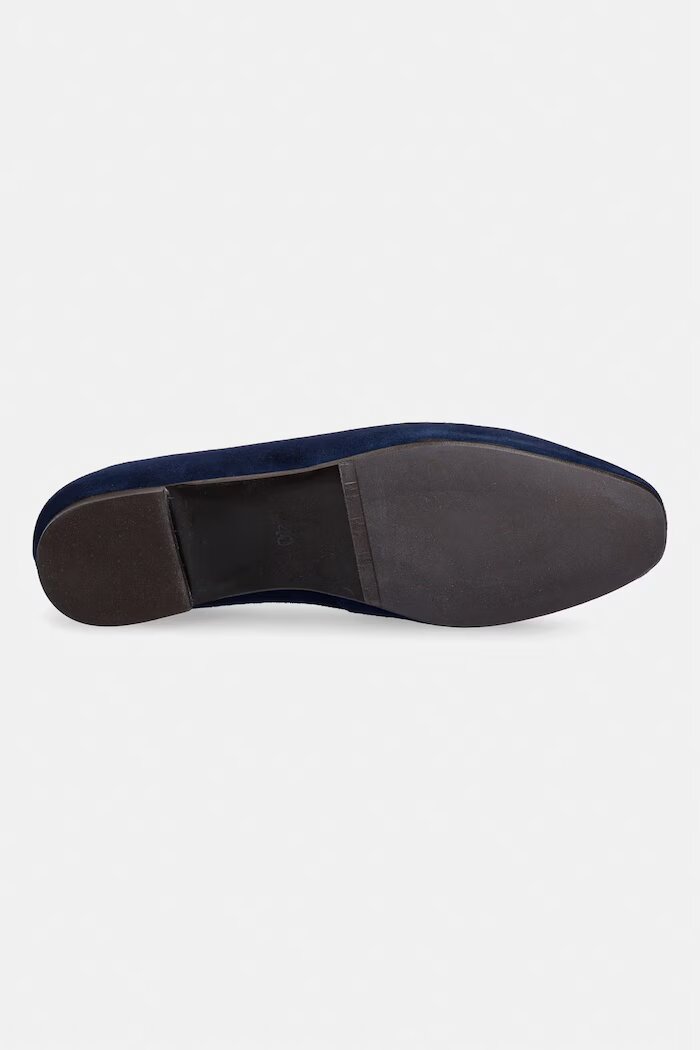 Billi Bi мокасини дамски от велур Blue suede тъмносини A9400