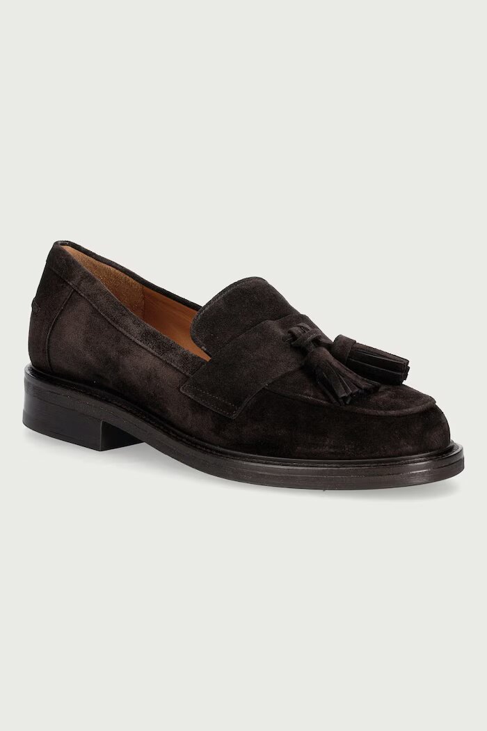 Billi Bi мокасини дамски от велур T.moro Delizioso suede 556 кафяви B1352
