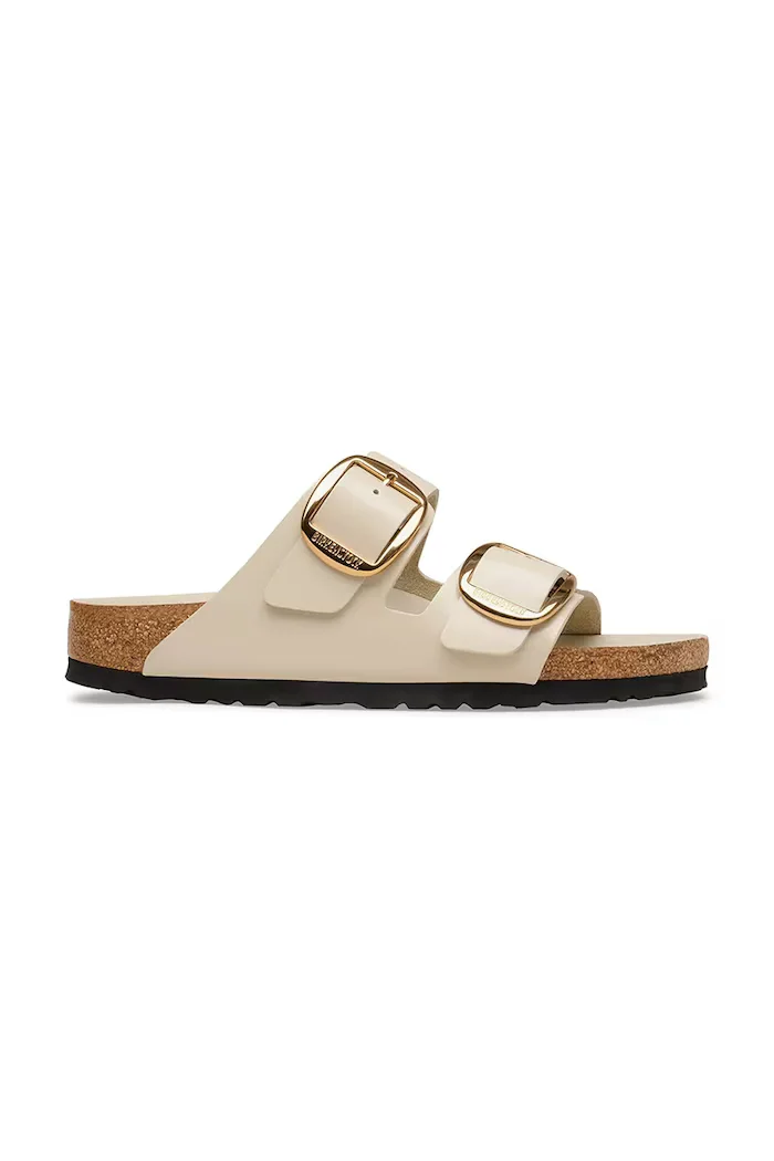 Birkenstock чехли дамски кожени Arizona Big Buckle бежови 1031873
