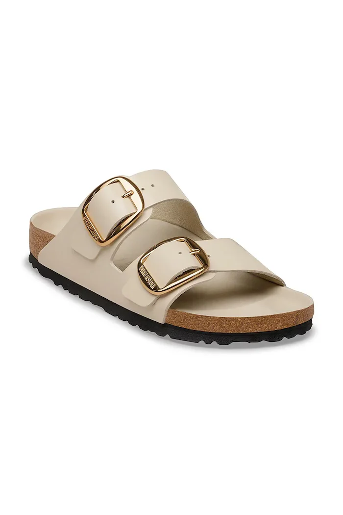 Birkenstock чехли дамски кожени Arizona Big Buckle бежови 1031873