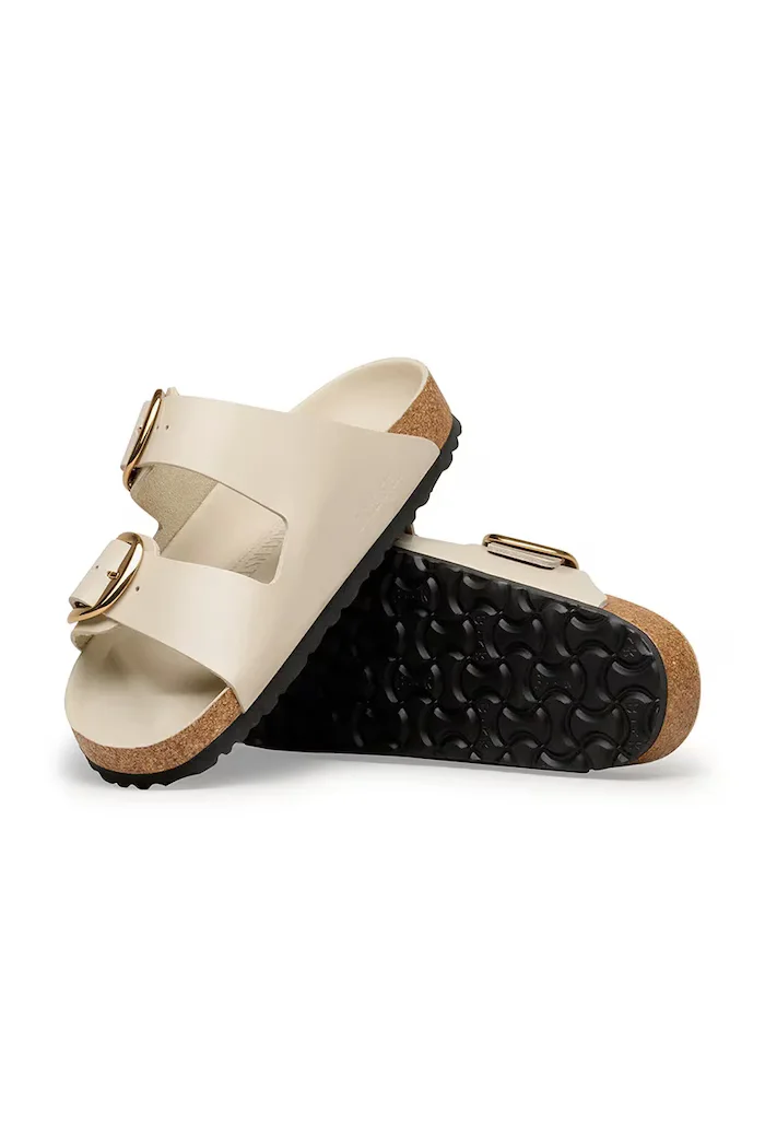 Birkenstock чехли дамски кожени Arizona Big Buckle бежови 1031873