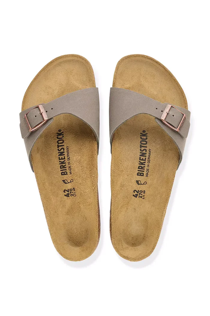 Birkenstock чехли дамски Madrid Birkibuc сиви 1013908