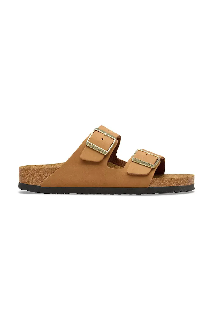 Birkenstock чехли дамски набук Arizona кафяви 1032086