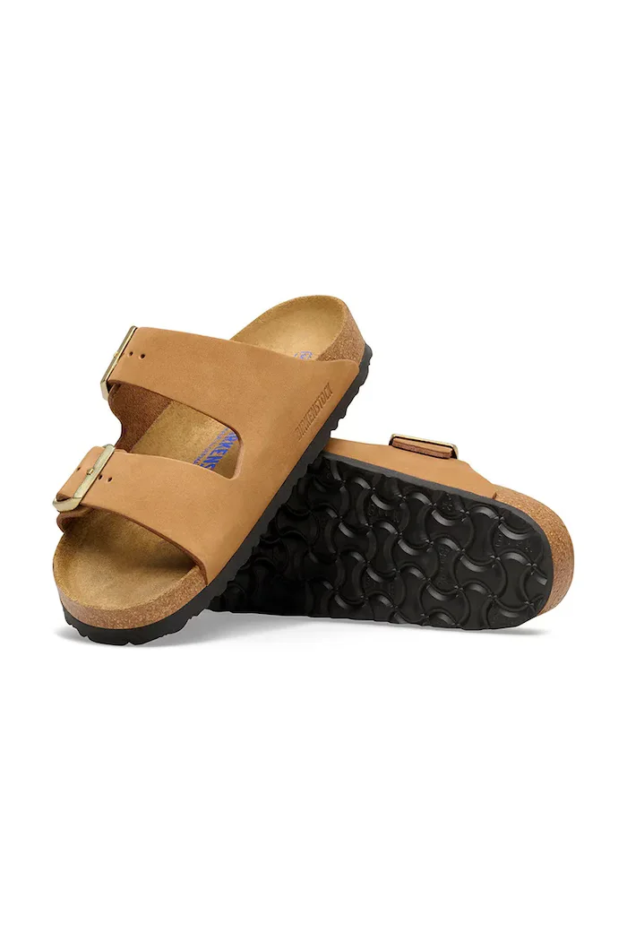 Birkenstock чехли дамски набук Arizona кафяви 1032086