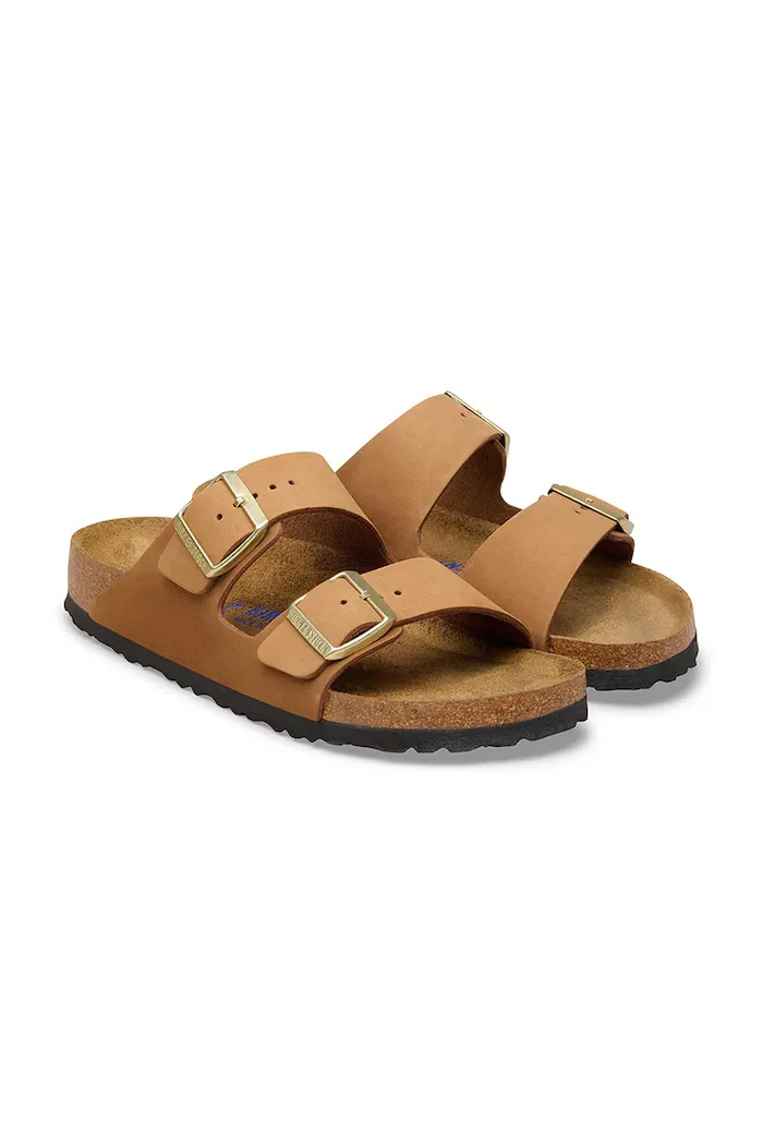 Birkenstock чехли дамски набукови Arizona кафяви 1032066