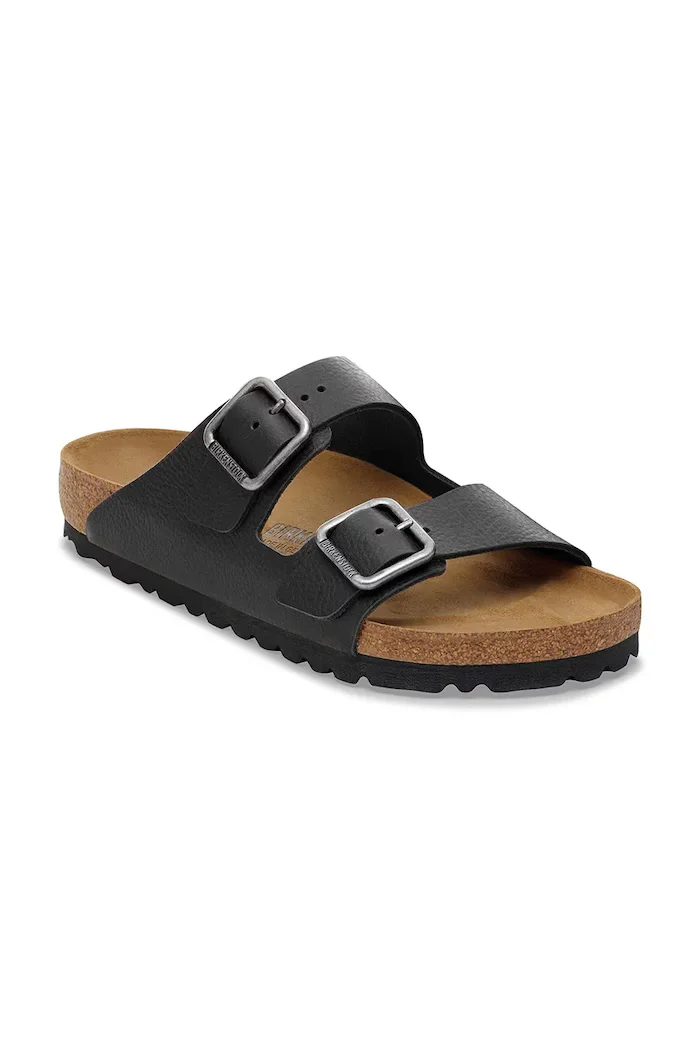 Birkenstock чехли мъжки от кожа Arizona черни 1030675