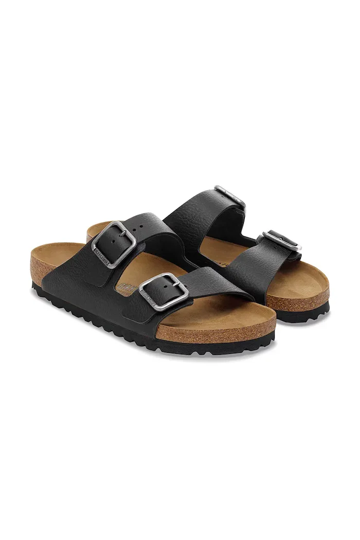 Birkenstock чехли мъжки от кожа Arizona черни 1030675