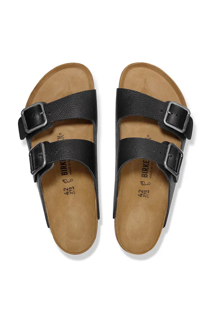 Birkenstock чехли мъжки от кожа Arizona черни 1030675