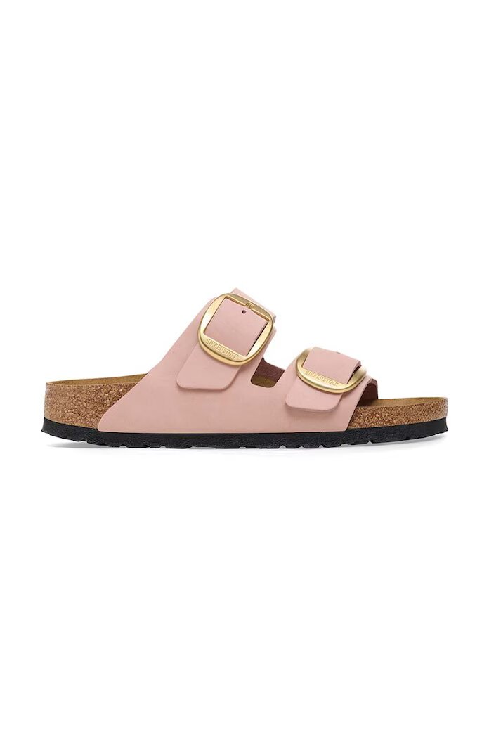 Birkenstock Чехли от набук Arizona Big Buckle в розово 1026559