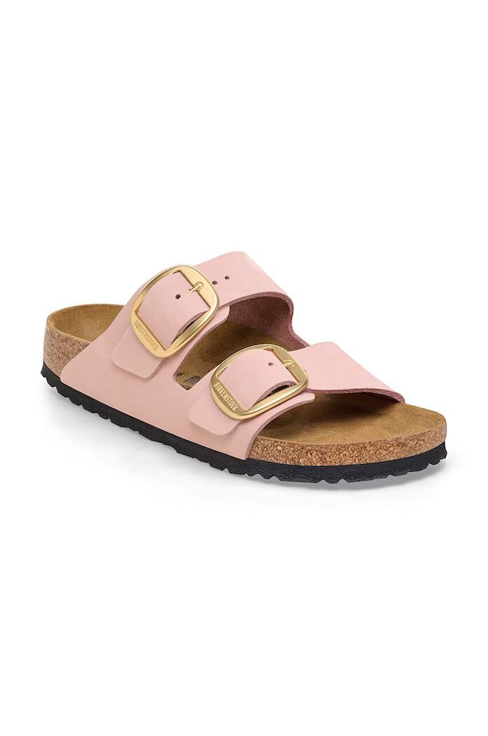 Birkenstock Чехли от набук Arizona Big Buckle в розово 1026559