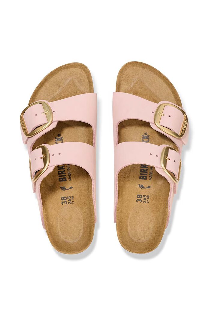 Birkenstock Чехли от набук Arizona Big Buckle в розово 1026559