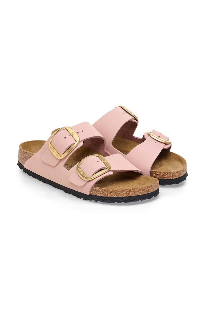 Birkenstock Чехли от набук Arizona Big Buckle в розово 1026583
