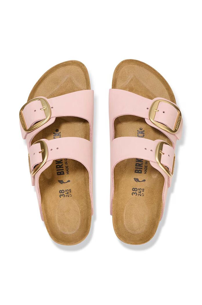 Birkenstock Чехли от набук Arizona Big Buckle в розово 1026583