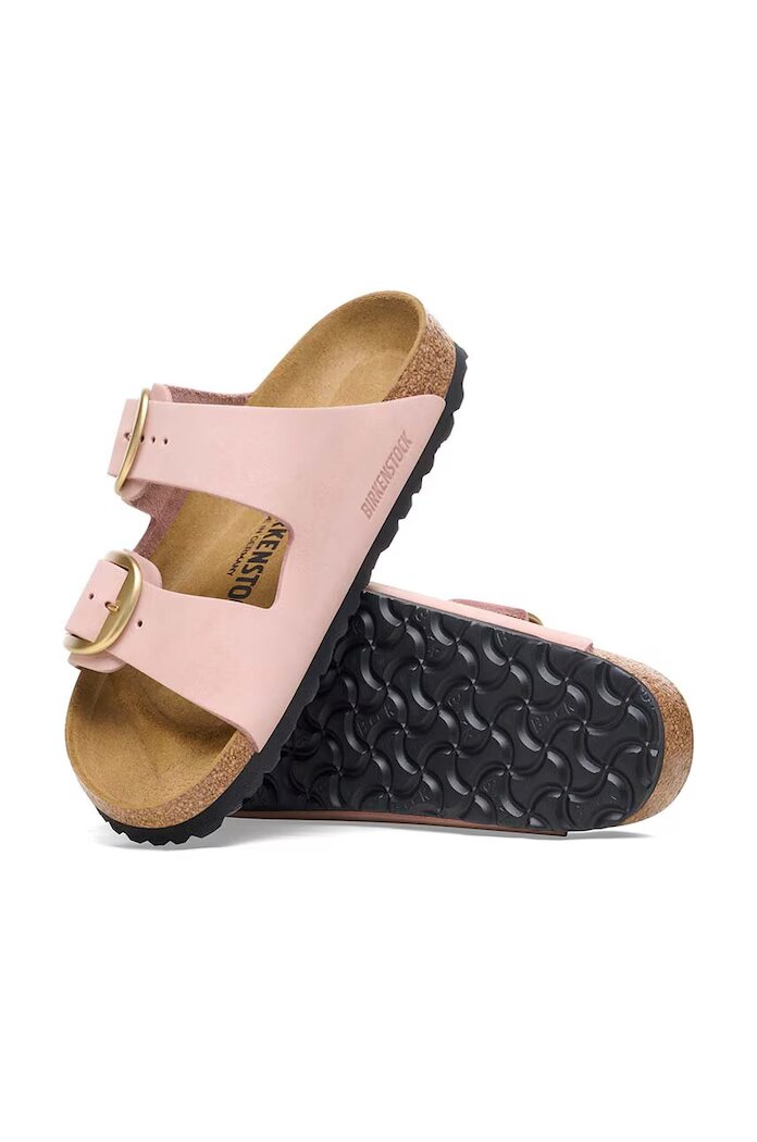 Birkenstock Чехли от набук Arizona Big Buckle в розово 1026583