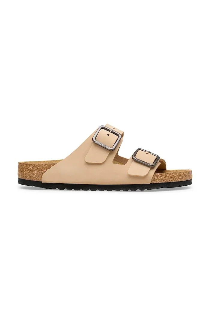 Birkenstock чехли от набук Arizona Wire Buckle бежови 1031627
