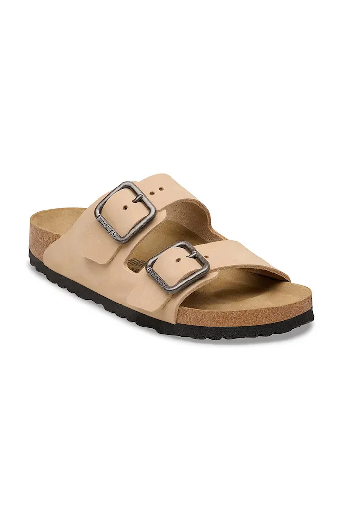 Birkenstock чехли от набук Arizona Wire Buckle бежови 1031627