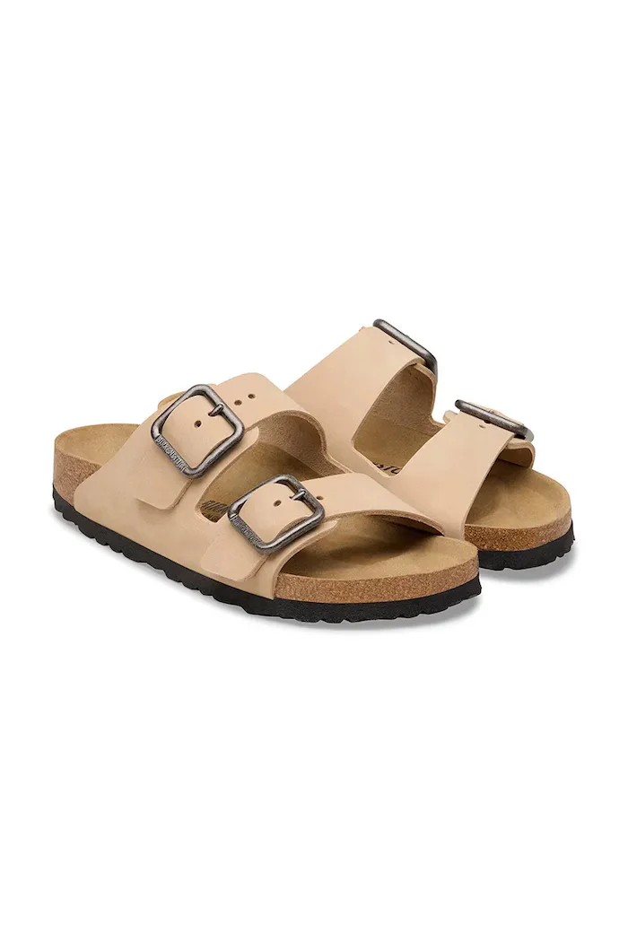 Birkenstock чехли от набук Arizona Wire Buckle бежови 1031627
