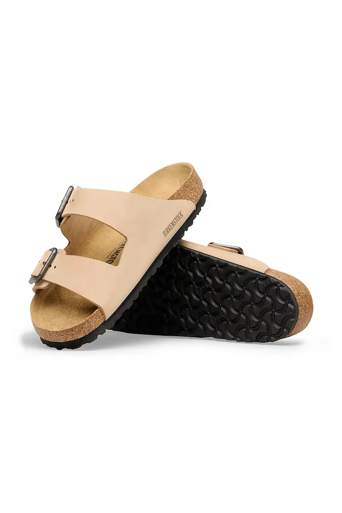 Birkenstock чехли от набук Arizona Wire Buckle бежови 1031627