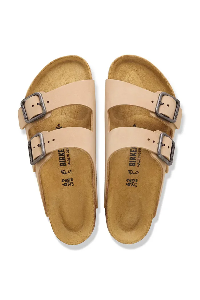 Birkenstock чехли от набук Arizona Wire Buckle бежови 1031627