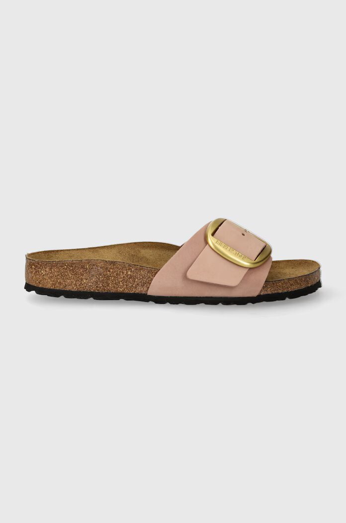 Birkenstock Чехли от набук Madrid Big Buckle в розово 1027056