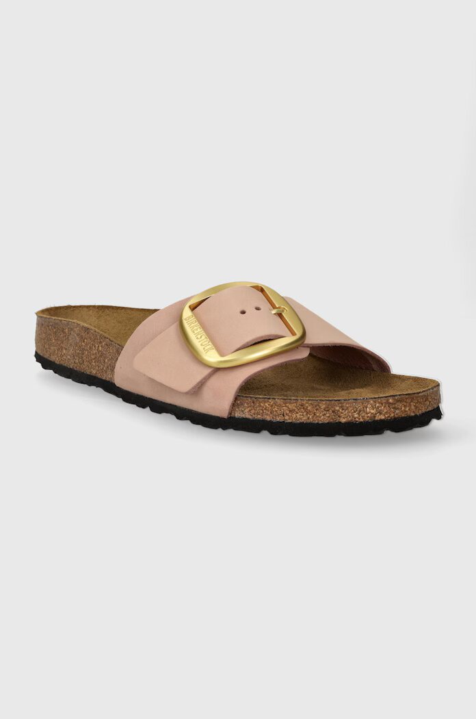 Birkenstock Чехли от набук Madrid Big Buckle в розово 1027056