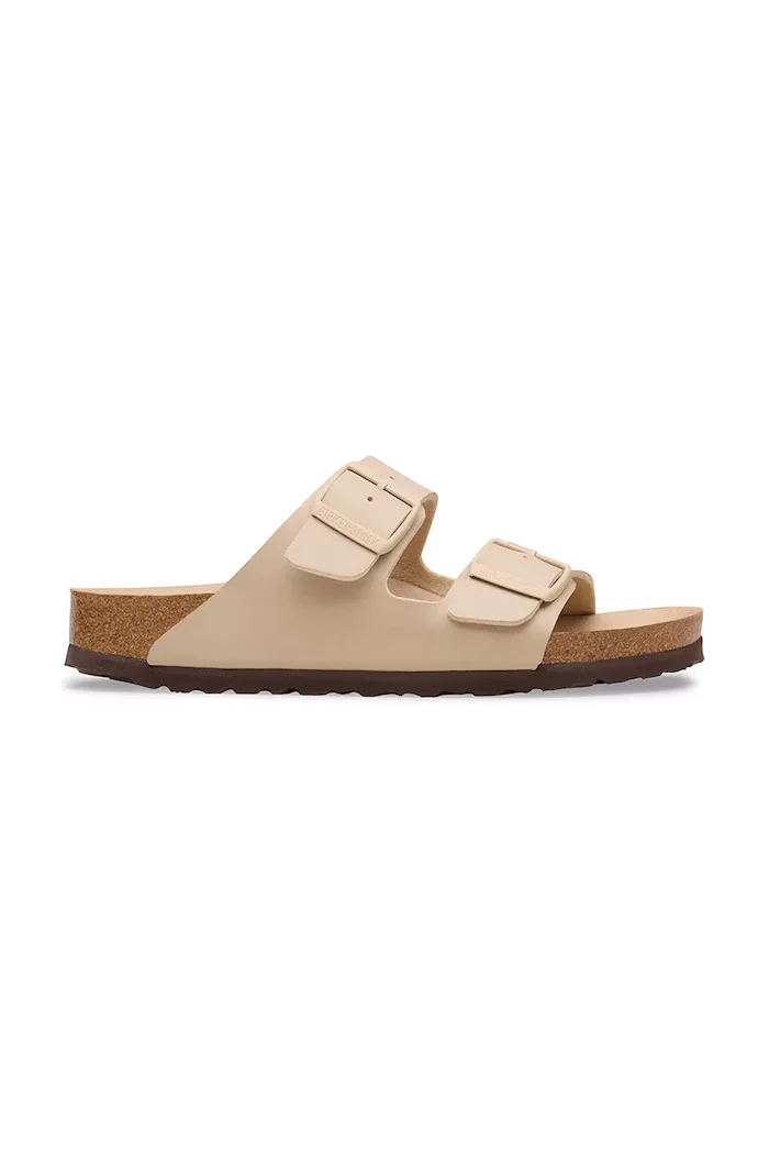 Birkenstock чехли с равна подметка дамски Arizona Birko-Flor бежови 1031510