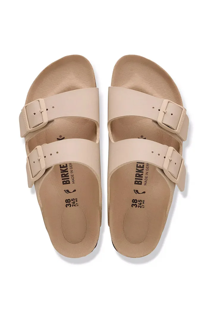 Birkenstock чехли с равна подметка дамски Arizona Birko-Flor бежови 1031510