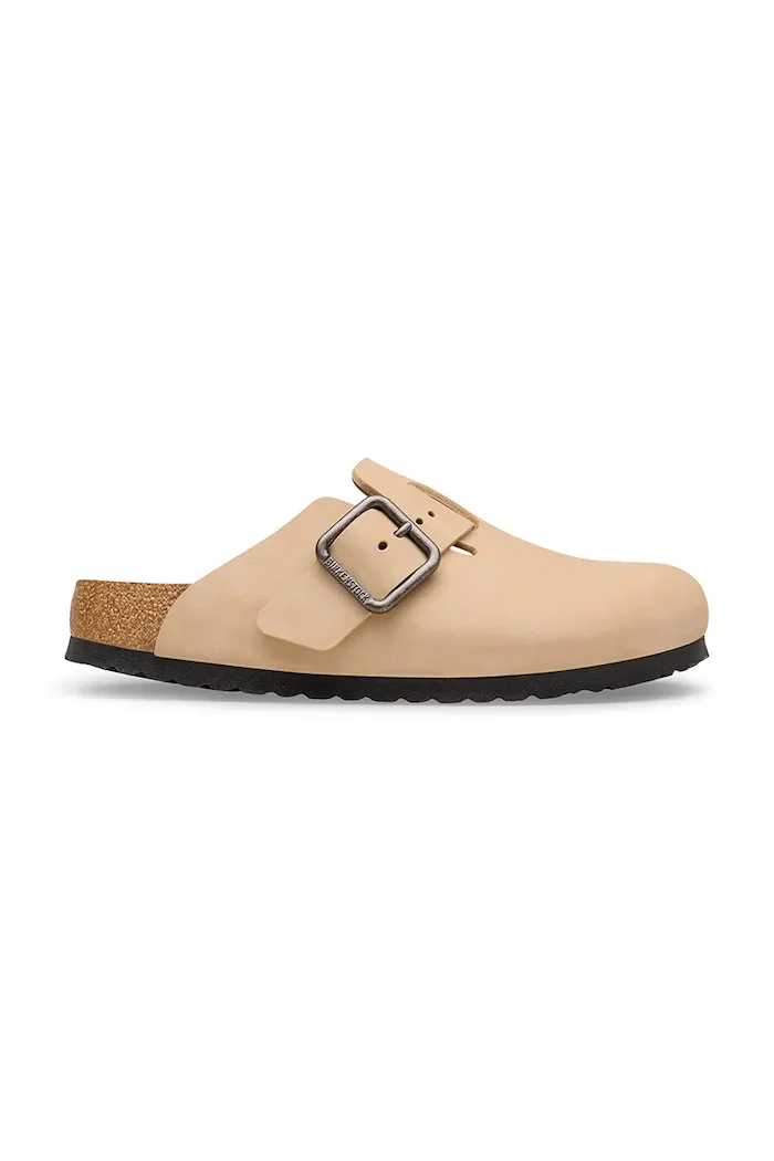 Birkenstock чехли сабо от набук Boston бежови 1031584