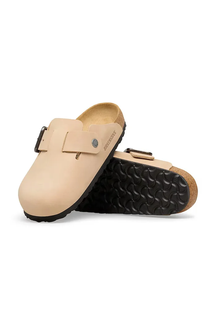Birkenstock чехли сабо от набук Boston бежови 1031584