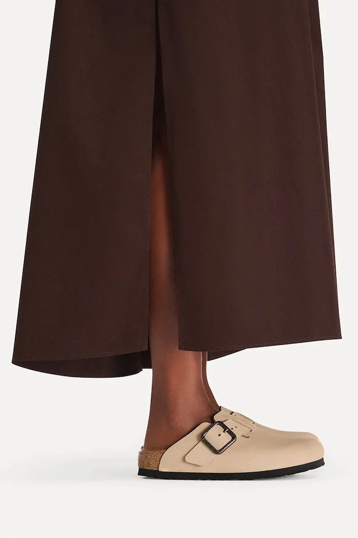 Birkenstock чехли сабо от набук Boston бежови 1031584