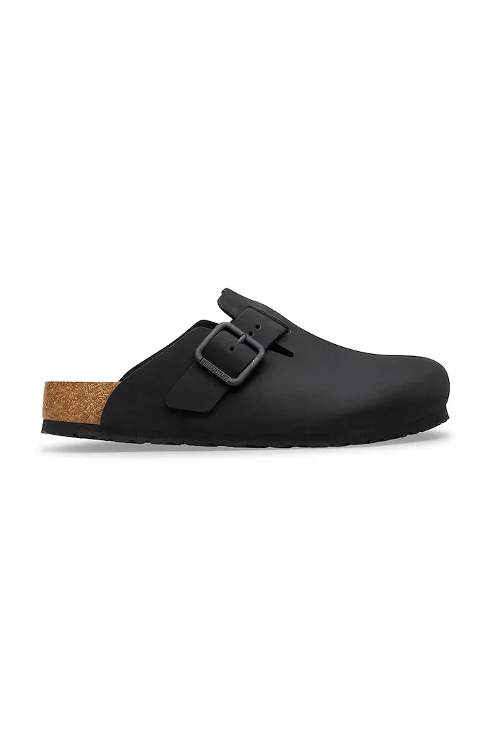 Birkenstock чехли сабо от набук Boston черни 1031585