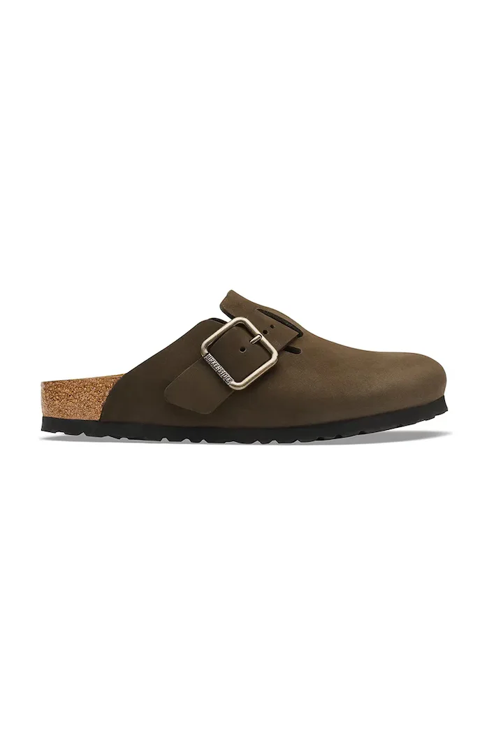 Birkenstock чехли сабо от набук Boston Wire Buckle Nubuck Leather кафяви 1032760