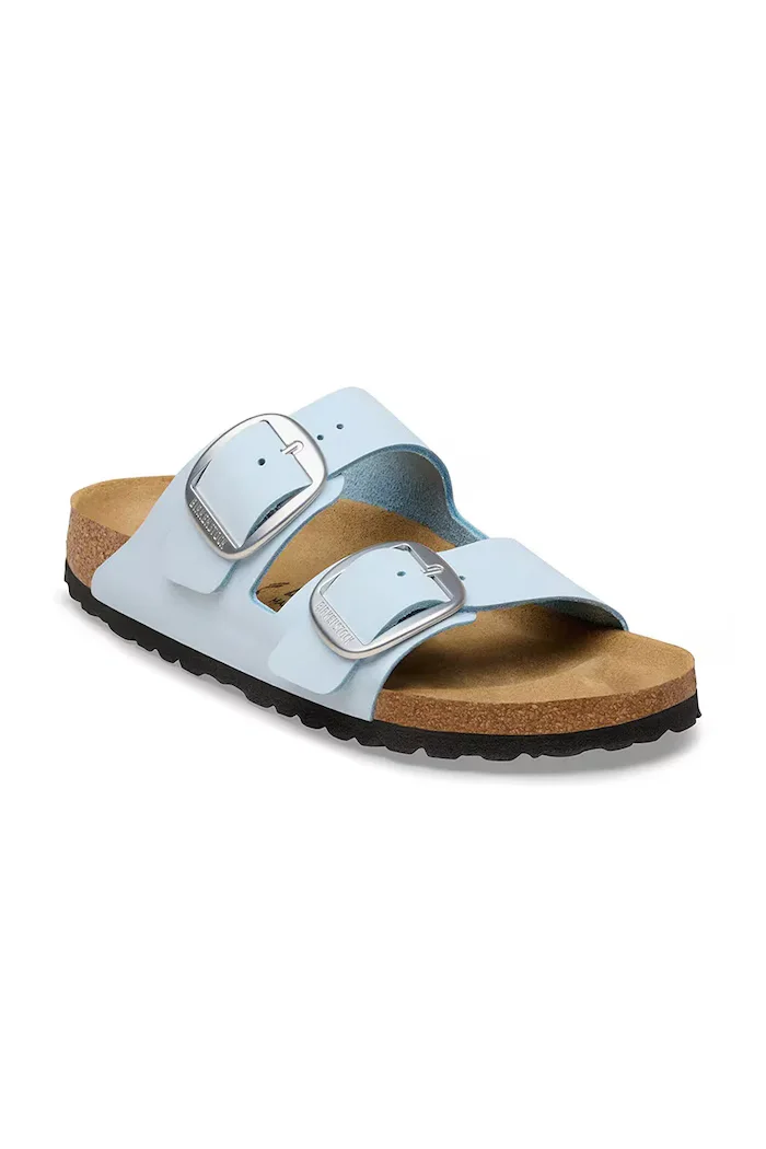 Birkenstock дамски чехли от набук Arizona Big Buckle сини 1031833