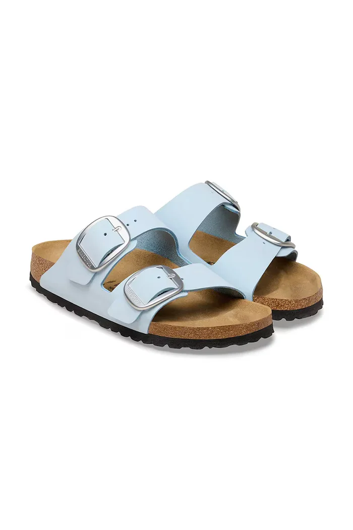 Birkenstock дамски чехли от набук Arizona Big Buckle сини 1031833